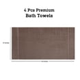 thumbnail image 5 of Casa Lino 4Pc Premium Bath Towels (54" x 27") - 100% Cotton, 400GSM, Ultra Soft & Absorbent (Coffee), 5 of 6
