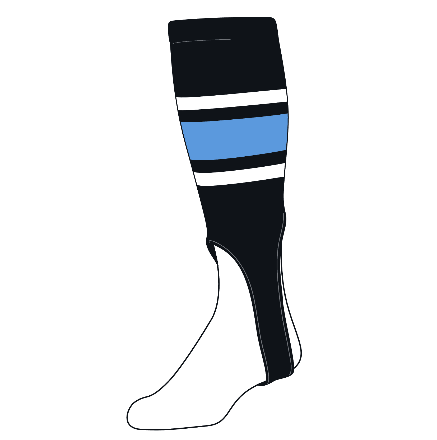 Chaussettes De Baseball TCK Avec étriers – Taille L (19 Pouces) – Royal/Blanc/Noir