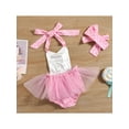 thumbnail image 3 of Qiylii 2 Pcs Baby Girl Heart Romper, Low Cut Sequin Tops Shorts Headband, 3 of 9