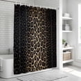 thumbnail image 6 of Leopard Print Shower Curtain, Waterproof Shower Curtains for Bathroom, Chic Abstract Black Brown Animals Texture Washable Fabric Bathtub Curtain Set Bath Decor with 12 Hooks Stall 36"x72", 6 of 8