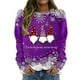 thumbnail image 1 of Women's long sleeve sweatshirts, , La La printed, hooded sweatshirts, jackets, women's hooded sweatshirt purple 6XL, 1 of 3