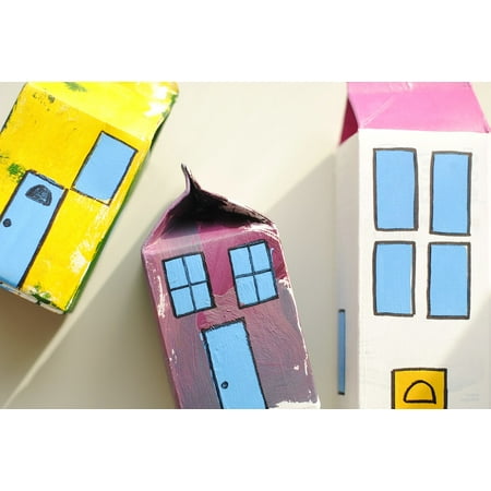 Canvas Print Craft Kids Milk Carton Craft Toy Village Fun Stretched Canvas 22 x 30