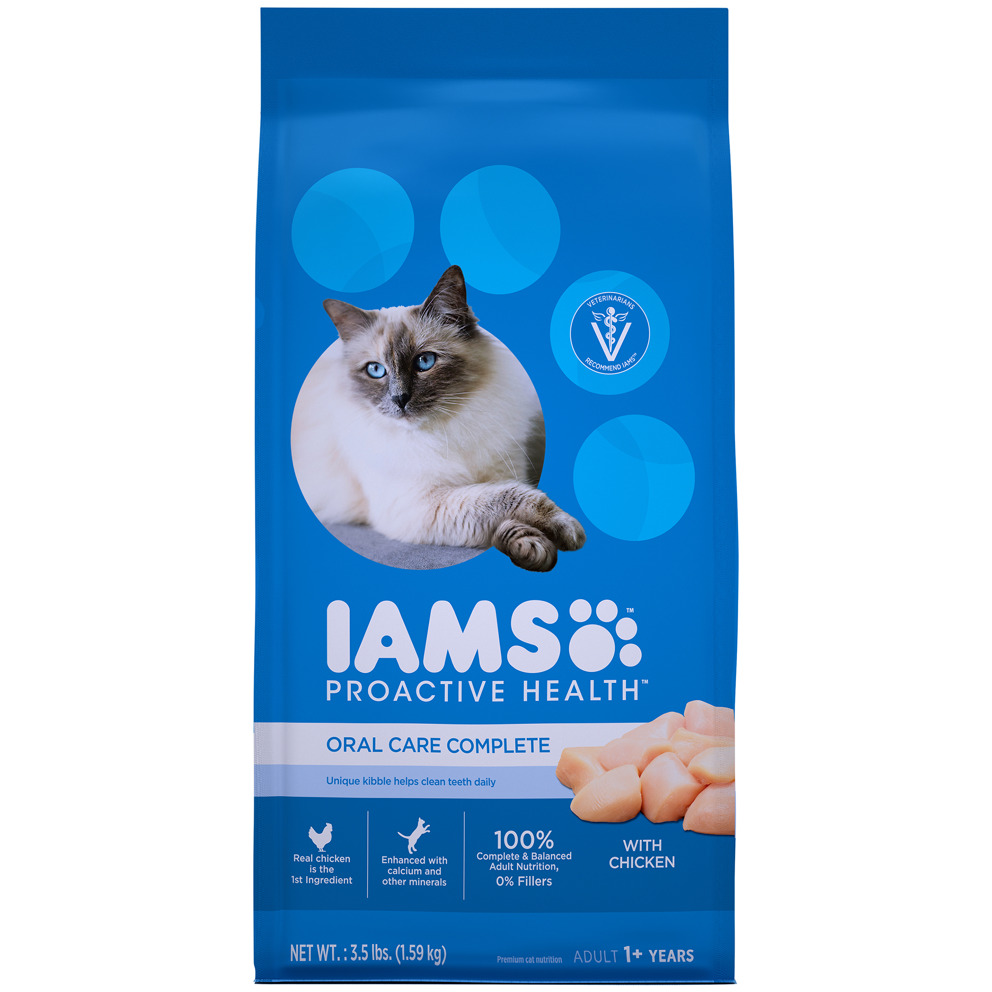 Iams Proactive Health Oral Care Complete with Chicken Adult Dry Cat ...