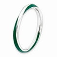 thumbnail image 3 of White Sterling Silver Ring Band Stackable Green Expressions Twisted Enameled, 3 of 5