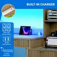 thumbnail image 5 of Dextrus 55" Computer Desk with LED Light & Hutch, Home Office Desk Executive Desk with Drawers, Oak, 5 of 10