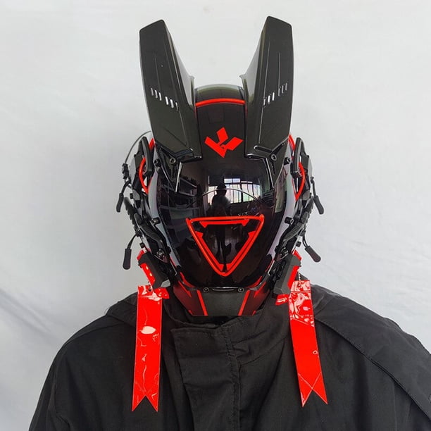 Shinobi Samurai Dreadlock Cyberpunk casco juguete Cosplay Shinobi fuerzas especiales Samurai trenzas triángulo proyecto El con luz Led Gao Jinjia LED