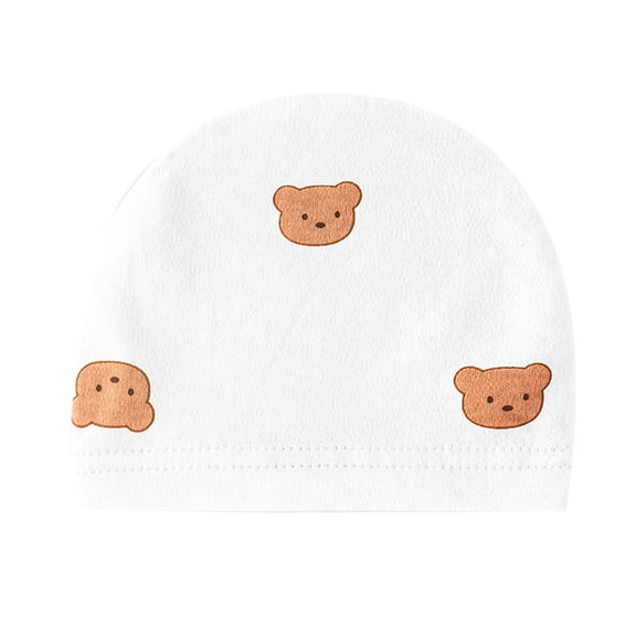 Infant Beanies Caps Baby Hat Cartoon Bear Boneless Muslin Hat Headwear Windproof Spring Hat 0-3M Baby Hats