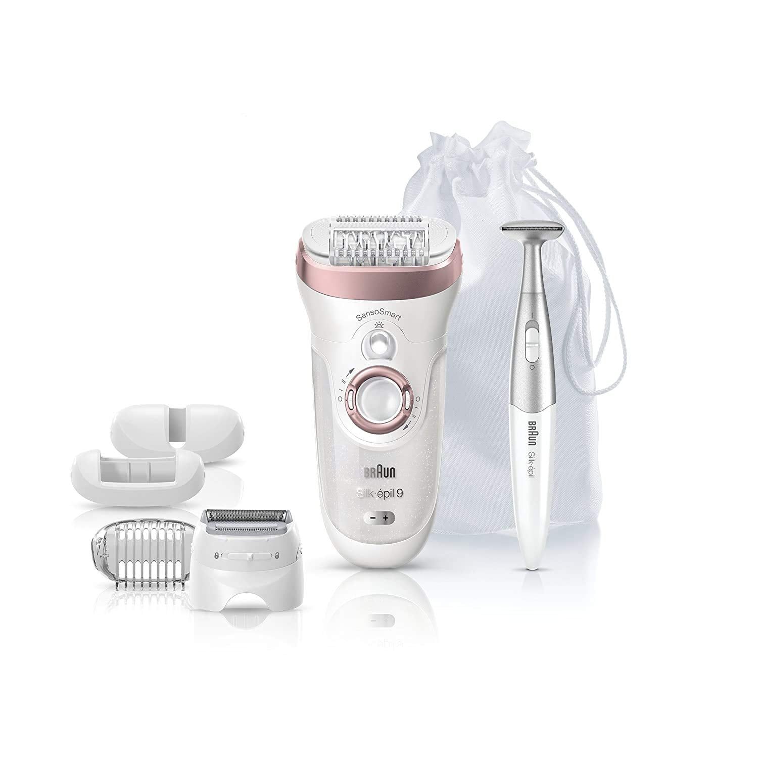 Braun Epilator Silk-épil 9 9-890 Facial Hair Removal for Women, Bikini  Trimmer, Womens Shaver Wet & Dry, Cordless and 7 extras 