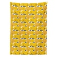 thumbnail image 2 of Floral Tablecloth, Hand Drawn Flowers Nature Illustration Abstract Foliage in Blue Shades, Rectangle Satin Table Cover for Dining Room and Kitchen, 52" X 70", Blue Orange and Yellow, by Ambesonne, 2 of 2