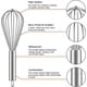 thumbnail image 3 of Stainless Steel Kitchen Whisk, Baking Whisk Manual ,3 pack 8"+10"+12, 3 of 5