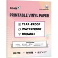 thumbnail image 5 of Koala Printable Waterproof Paper for Inkjet Printer, 8.5x11 in 300 Matte White Printable Vinyl Sheets, Synthetic Paper Non-Tearable, Premium Multipurpose Paper Bright White, 5 of 9