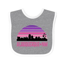 Inktastic Albuquerque New Mexico Retro Sunset Skyline Girls Baby Bib