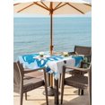 thumbnail image 2 of Outdoor Tablecloth with Umbrella Hole and Zipper, Blue Christmas Square Table Cloth 60x60 Inch Waterproof Tablecloth, Winter Snowman Xmas Pine Tree Snowy Picnic Table Cover for Patio Camping, 2 of 7