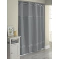 thumbnail image 5 of Hookless Escape Shower Curtain, 3-in-1 Shower Curtain with Sheer Top Window, Flex-on Rings & Fabric Liner, 71 In Wide x 74 In Long, Graphite, 5 of 7