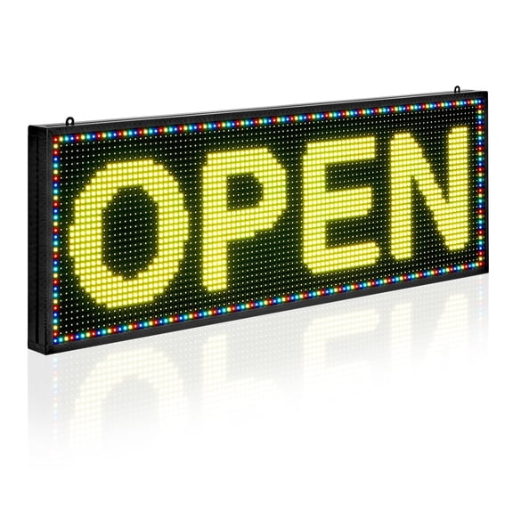 VEVOR Programmable LED Sign, P10 Full Color Flexible Digital Scrolling Panel, DIY Custom Text Pattern GIF Display Board, Bluetooth APP Control Message Shop Sign for Store Business Advertising