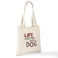 thumbnail image 6 of CafePress - Life Is Better With A Dog Tote Bag - Unisex Canvas Tote Bag, Beige, 1-Piece, 6 of 6