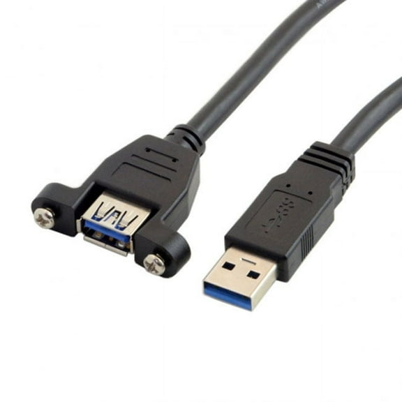 CY USB 3.0 A Type Male to Female Extension Cable with Panel Mount screws 50cm