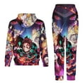 thumbnail image 2 of Demon Slayer Unisex Adult Sweatsuits Hoodie & Sweatpants Long Sleeve Hooded Sweatshirt Matching Joggers Tracksuit Sets M, 2 of 9
