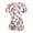 Light Blue, variant on Minjewel Women's Plus Size Printed V-Neck Scrubs for Women Set with Pockets, Cheerful Animal & Floral Design Scrub Set for Medical Staff,Beige S