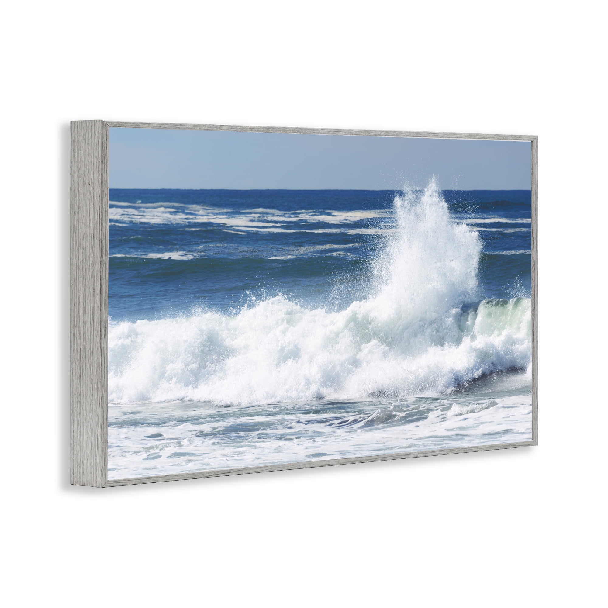 Stupell Industries Crashing Waves Splash Gray Framed Giclee Art, design by JLM Photographs