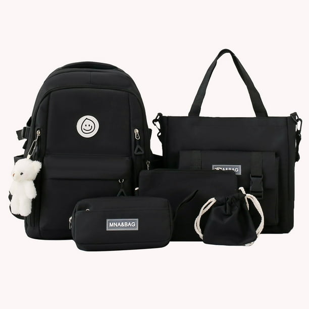 Yucurem 5pcs Backpack Set Canvas Patchwork Handbag for  display picture 1
