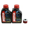 Motul 105878 4T 10W40 Motor Oil - 2 pck / K&N 56-0113 Oil Filter
