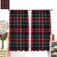 thumbnail image 4 of Christmas Plaid Curtains, Classical Red Green Grid Western Retro Pattern Window Treatments, Rod Pocket Thermal Insulated Drapes 2 Panel Sets for Bedroom Living Room, 52" W X 84" L, 4 of 8