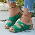 thumbnail image 4 of KIJBLAE Women's Minimalist Round Toe Thick Sole Wedge Sandals, Open Toe Casual Beach Slippers for Vacation Green 40, 4 of 9