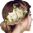 thumbnail image 2 of XASZHN Flower Metal Hair Combs Slide Clips Floral Bows Barrettes Set White_004 One Size, 2 of 5