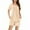 Beige, variant on Chbgutlmr Lounge Sets for Women Summer Round Neck Ruched Button Tops Elastic Waisted Shorts Loose Pjs Outfits