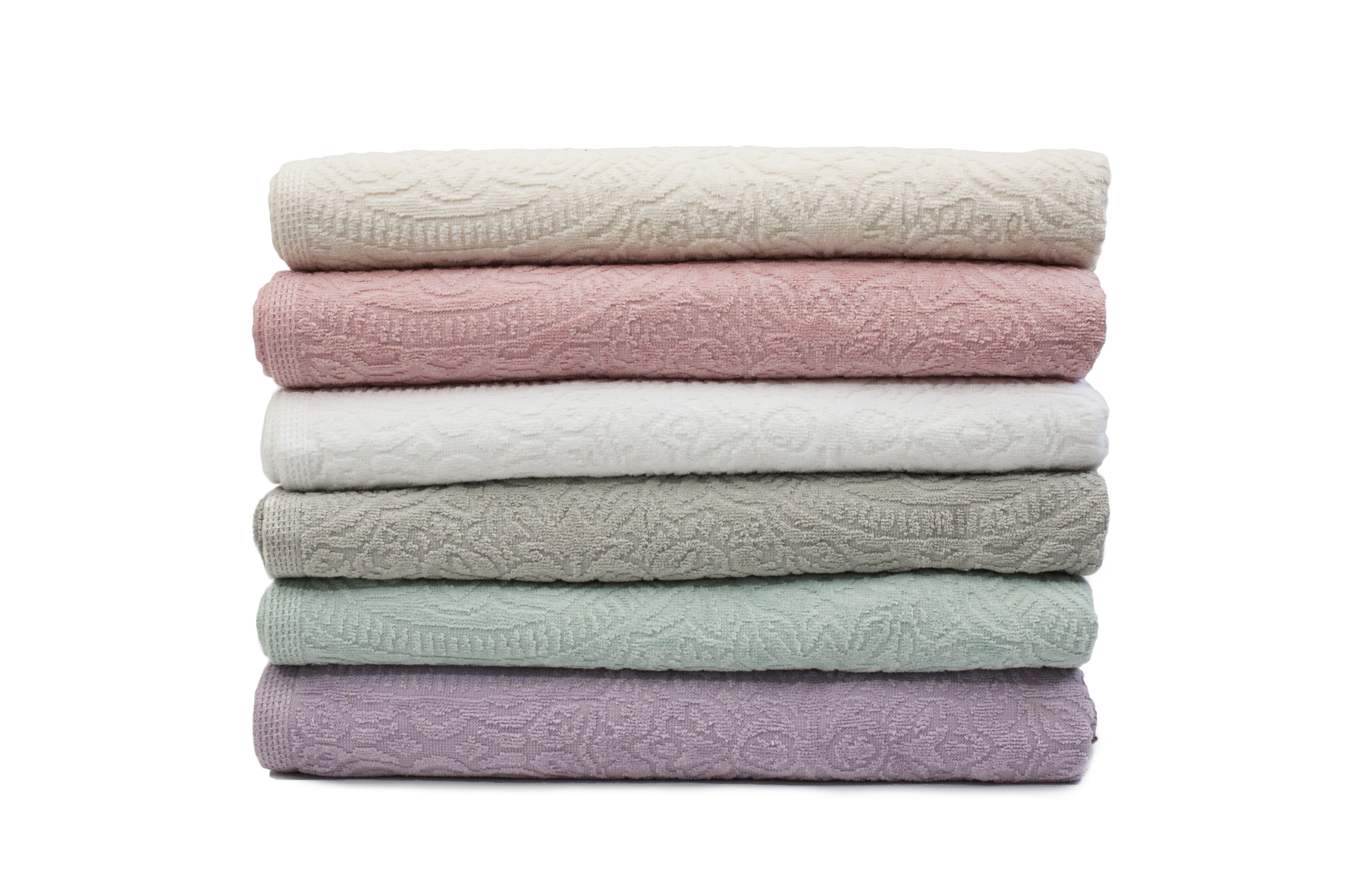 Portofino 6-Piece 100% Cotton Velour Bath Towel Set in Heather