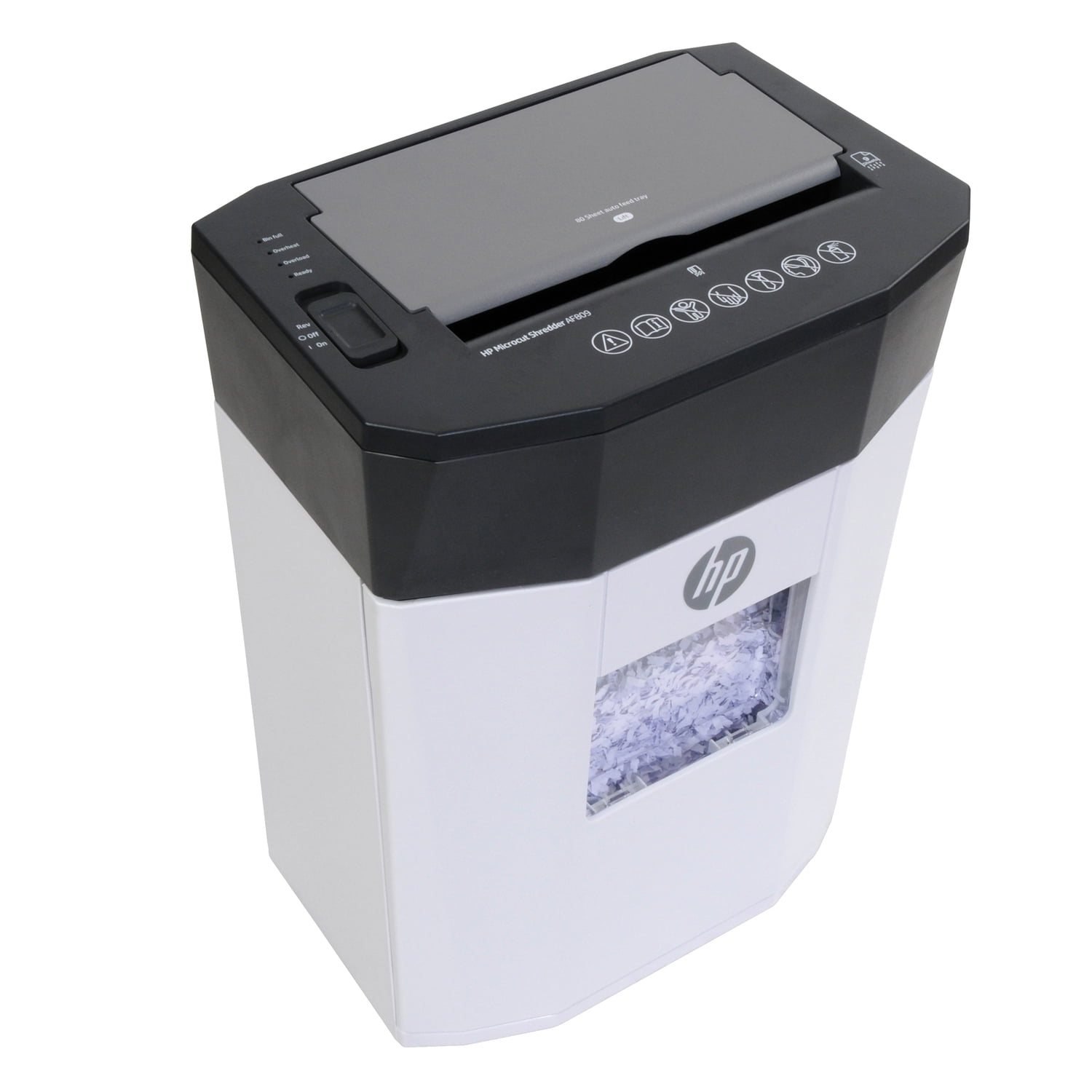 HP AF809 80-Sheet Microcut Auto-Feed Shredder, 91032T