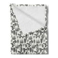 thumbnail image 2 of Cactus Soft Flannel Fleece Throw Blanket, Pattern of Cacti Plant Silhouettes Greyscale Succulentrrangement Desert Flora, Cozy Plush for Indoor and Outdoor Use, 60" x 80", Grey Ivory, by Ambesonne, 2 of 5