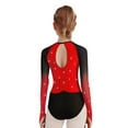 thumbnail image 4 of TTAO Gymnastics Leotard for Girls Sparkle Long Sleeve Dance Unitard with Crop Top and Leggings for Competition Red 16, 4 of 7