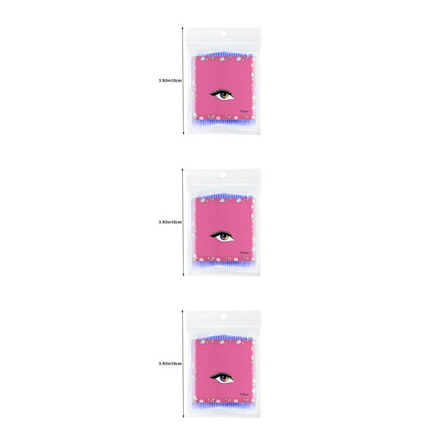 relayinert 100PCS Disposable Colorful Cotton Swabs Micro Brush Eyelashes Extension Cleaning Swab Cosmetic Tools blue 3Set