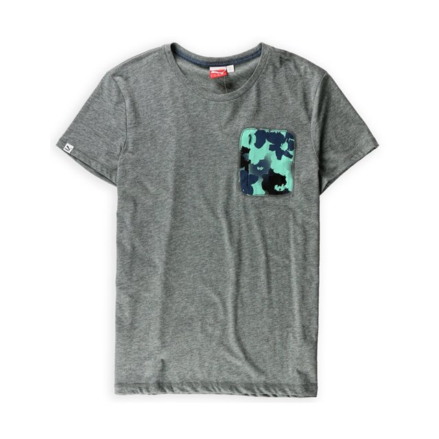 Camiseta gráfica Puma Camiseta gráfica con cremallera y bolsillo de flores Hombre gris extragrande