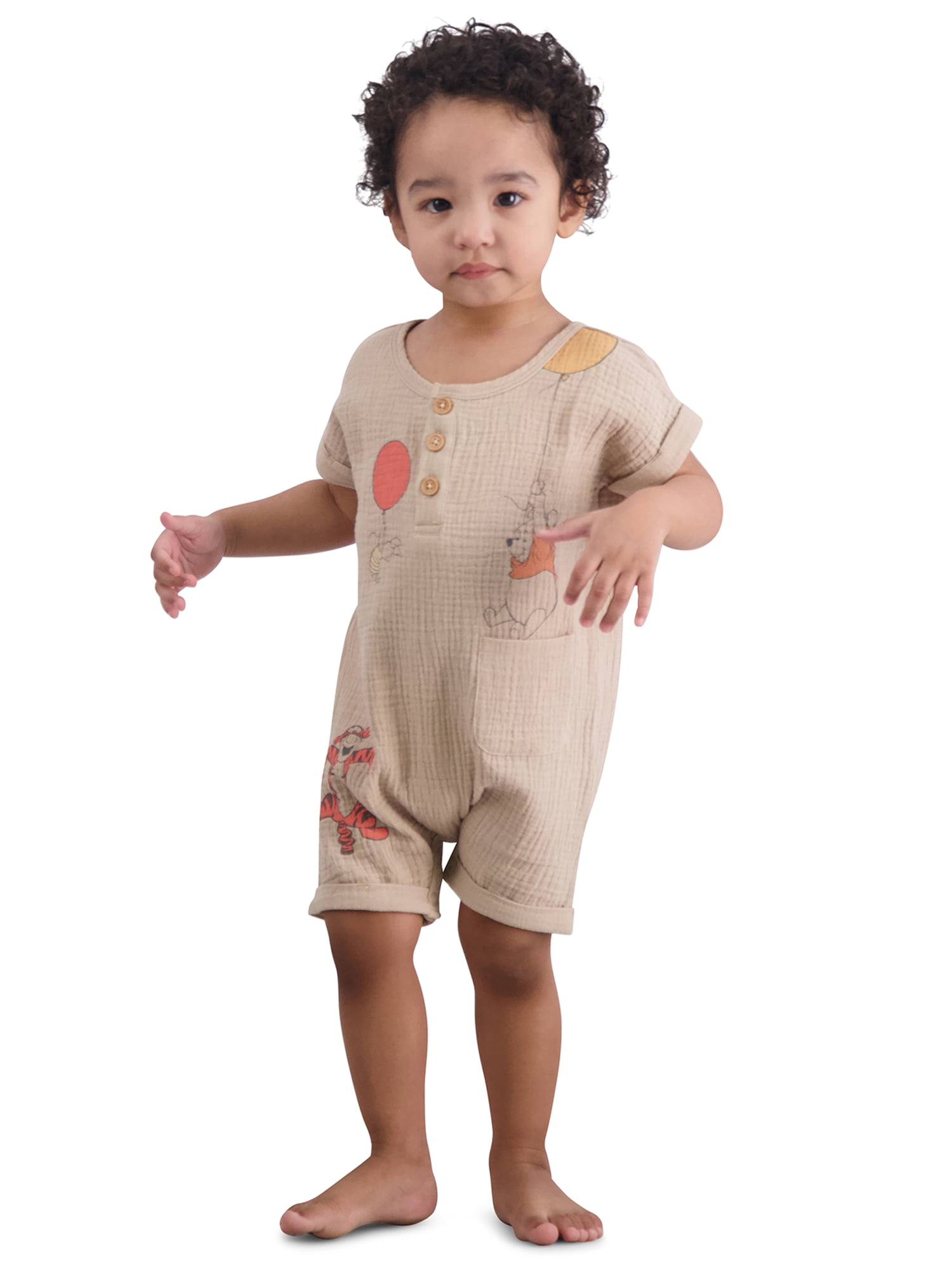 Winnie the Pooh Baby Boys’ Short Sleeve Romper Set, 2-Piece, Sizes 0/3M-24M