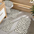 thumbnail image 2 of Black and Beige Leopard Print Bathroom Rug Set 4 Piece,Includes Contour,Lid Cover,Bath Mat,Non-Slip Extra Soft Absorbent Washable, 2 of 5