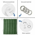 thumbnail image 4 of Dark Green Burlap Texture Shower Curtain, Waterproof Shower Curtains for Bathroom, Farmhouse Vintage Green Washable Fabric Bathtub Curtain Set Bath Decor with 12 Hooks 48"x72", 4 of 8