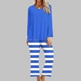 thumbnail image 1 of Blouses pour Femmes, Mode Féminine Imprimé Non Positionné Col Rond Manches Longues Ensemble Pantalon Long, 1 of 5