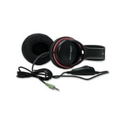 Compucessory, CCS15153, Stereo Headset with Volume Control, 1, Black,Red