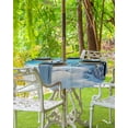 thumbnail image 3 of nqOlkjepod Shark Coastal Outdoor Tablecloth with Umbrella Hole & Zipper, Summer Beach Coral Ocean Nautical Round Table Cover 60 Inch, Dining Waterproof Table Cloth Protector for Patio/Party/Picnic, 3 of 7