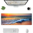 thumbnail image 2 of Beautiful Sea Sunrise Extended Big Mouse Pad Large,XL Gaming Mouse Pad Desk Pad,31.5x11.8inch Long Computer Keyboard Mouse Mat Mousepad with 3mm Non-Slip Base and Stitched Edge for Home Office Work, 2 of 6