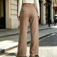 thumbnail image 5 of Women's High Waist Drawstring Wide Leg Sweatpants with Pockets Summer Loose Casual Lounge Trousers, 5 of 7