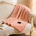 thumbnail image 4 of Manta De Felpa Manta de terciopelo rosa a cuadros de 150 x 200 cm, suave manta de poliéster para sofá, cálida y decorativa para el invierno. Rkxzt, 4 of 9