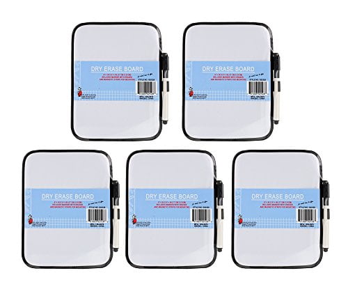3 Pack Dry-erase 6-1/2" X 8-1/4" Whiteboards with Marker and Magnet Strips 