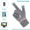 thumbnail image 5 of ZHAOCHENG Guantes de invierno para mujer, guantes tejidos para pantalla táctil, cálidos, suaves, con un bonito patrón, talla única, 2 pares (rosa y gris), 5 of 5
