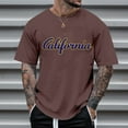 thumbnail image 2 of LUOGENLI T-shirts pour Homme pour Hommes T-Shirt à Imprimé Floral à Manches Courtes à Col Rond pour Tenue Décontractée T-shirts pour Hommes T-shirts Graphiques Pêche Pâques Café TG, 2 of 4
