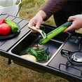 thumbnail image 5 of Compact Stainless Steels Sink with Drain Water Storage Basin Vegetable Washing Sink for Outdoor Cooking Easy to Use, 5 of 9