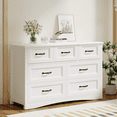 thumbnail image 5 of Aiho 47" Modern Wooden 7-Drawer Dresser, Metal Pull Handles & Anti-Tip Design-White, 5 of 8